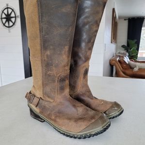 Womens Sorel Leather Riding Boots